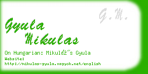 gyula mikulas business card